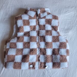 Checkered Sherpa Vest